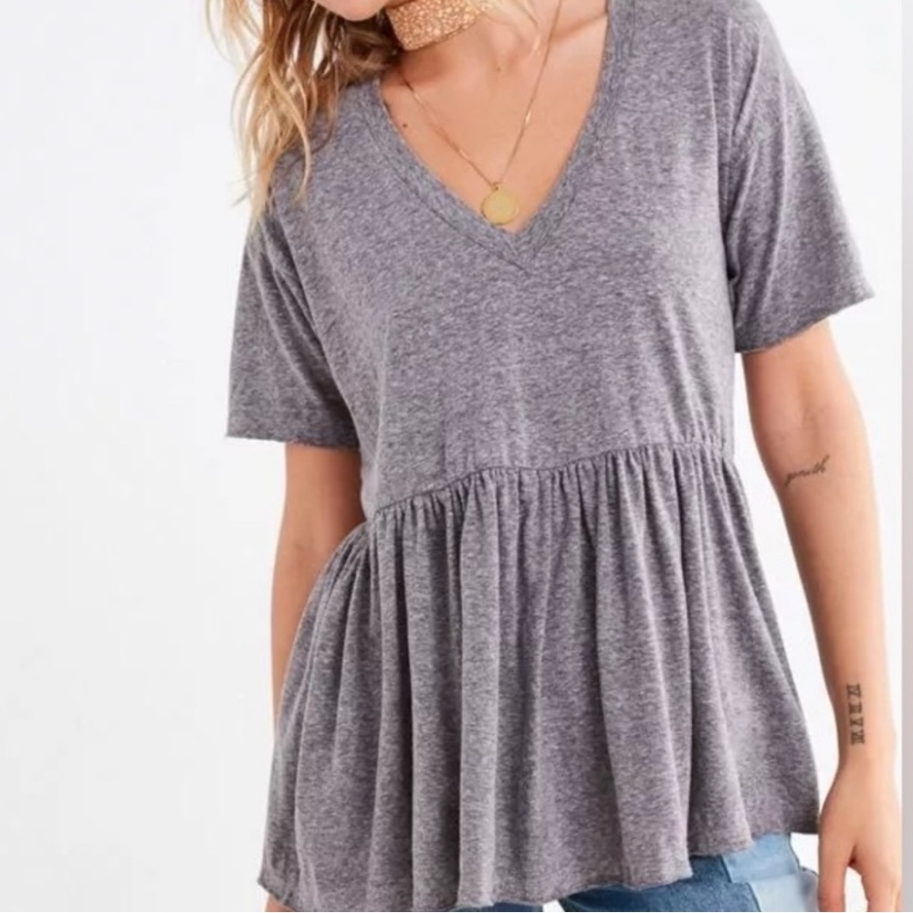 UO Truly Madly Deep VNeck Babydoll Tee